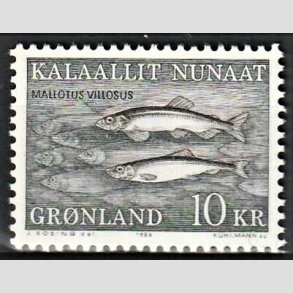 FRIM�RKER GR�NLAND | 1986 - AFA 168 - Ammassatter - 10 kr. sortgr�n/brun - Postfrisk