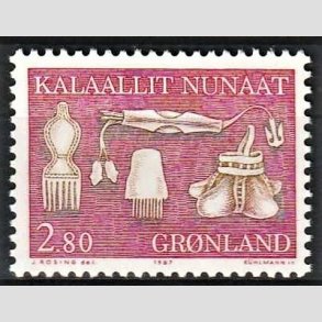 FRIM�RKER GR�NLAND | 1987 - AFA 174 - Etnografi - 2,80 kr. lilla/brun - Postfrisk