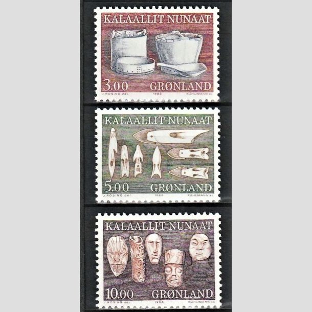 FRIMRKER GRNLAND | 1988 - AFA 186-88 - Etnografi - 3,00 - 10,00 kr. i st - Postfrisk