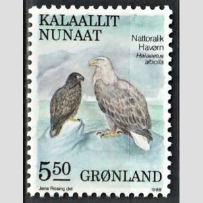 FRIM�RKER GR�NLAND | 1988 - AFA 183 - Fugle II. - 5,50 kr. flerfarvet - Postfrisk