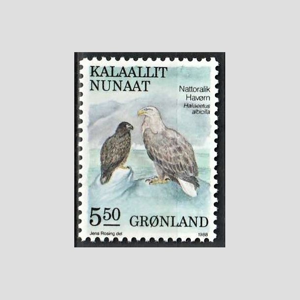 FRIMRKER GRNLAND | 1988 - AFA 183 - Fugle II. - 5,50 kr. flerfarvet - Postfrisk