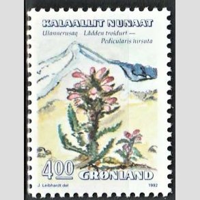 FRIM�RKER GR�NLAND | 1992 - AFA 224 - Blomster III. - 4,00 kr. flerfarvet - Postfrisk