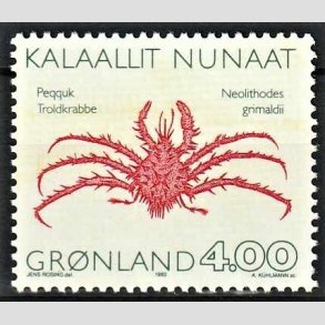 FRIM�RKER GR�NLAND | 1993 - AFA 232 - Krabber - 4,00 kr. flerfarvet - Postfrisk
