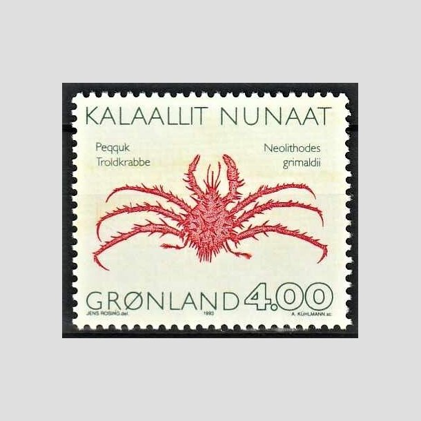 FRIMRKER GRNLAND | 1993 - AFA 232 - Krabber - 4,00 kr. flerfarvet - Postfrisk