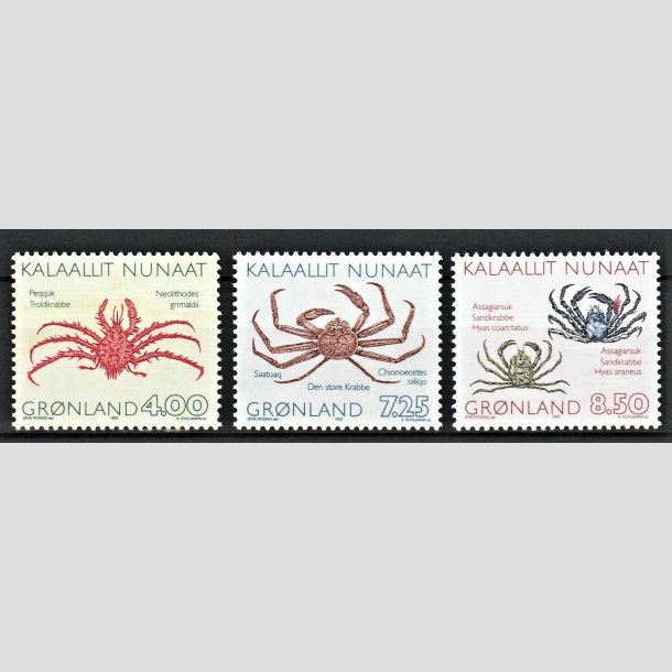 FRIMRKER GRNLAND | 1993 - AFA 234-234 - Krabber - 4,00- 8,50 kr. flerfarvet i st - Postfrisk