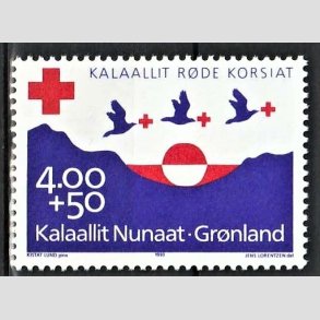 FRIM�RKER GR�NLAND | 1993 - AFA 237 - R�de Kors - 4,00 kr. + 50 �re bl�violet/r�d - Postfrisk