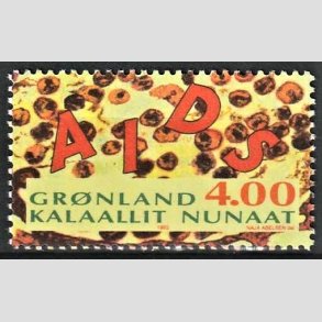 FRIM�RKER GR�NLAND | 1993 - AFA 240 - Propaganda mod AIDS. - 4,00 kr. flerfarvet - Postfrisk