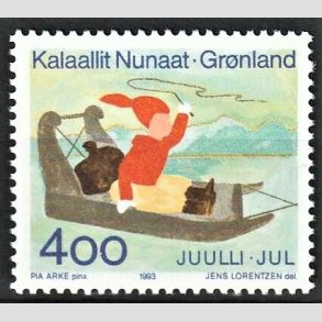 FRIM�RKER GR�NLAND | 1993 - AFA 244 - Julefrim�rke. - 4,00 kr. flerfarvet - Postfrisk