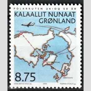 FRIM�RKER GR�NLAND | 2004 - AFA 422 - Civil ruteflyvning - 8,75 kr. flerfarvet - Postfrisk