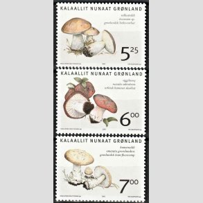 FRIM�RKER GR�NLAND | 2005 - AFA 441-43 - Spiselige svampe I. - 5,25 - 7,00 kr. flerfarvet i s�t - Postfrisk