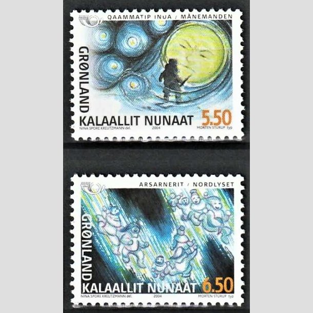 FRIMRKER GRNLAND | 2004 - AFA 418,419 - Nordisk mytologi I. - 5,50 + 6,50 kr. flerfarvet - Postfrisk