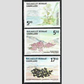 FRIM�RKER GR�NLAND | 2004 - AFA 429-31 - Spiselige planter I.- 5,00 - 17,00 kr. flerfarvet i s�t - Postfrisk