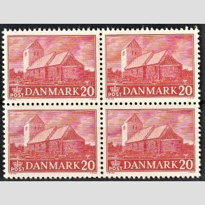 FRIMRKER DANMARK | 1944 - AFA 287 - Landsbykirker - 20 re rd i 4-blok - Postfrisk