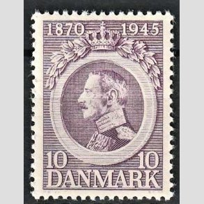FRIMRKER DANMARK | 1945 - AFA 290 - Kong Christian X 75 r. - 10 re violet - Postfrisk