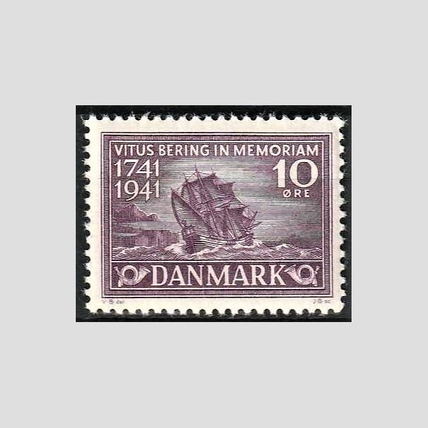 FRIMRKER DANMARK | 1941 - AFA 270 - Vitus Bering - 10 re violet - Postfrisk