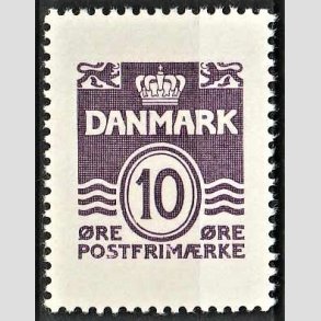 FRIMRKER DANMARK | 1940 - AFA 266 - Stort papirformat - 10 re violet - Postfrisk