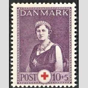 FRIMRKER DANMARK | 1939 - AFA 252 - Dronning Alexandrine Rde Kors - 10 + 5 re violet/rd - Postfrisk