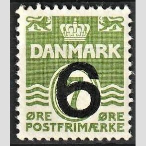 FRIMRKER DANMARK | 1940 - AFA 261 - Provisorier - 6/7 re grn - Postfrisk