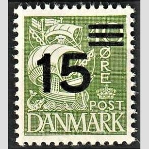 FRIMRKER DANMARK | 1940 - AFA 263 - Provisorier - 15/40 re grn type I (208) - Postfrisk