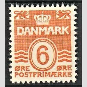 FRIMRKER DANMARK | 1940 - AFA 254 - Blgelinie - 6 re orangegul - Postfrisk