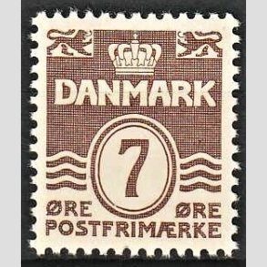 FRIMRKER DANMARK | 1940 - AFA 255 - Blgelinie - 7 re brun - Postfrisk