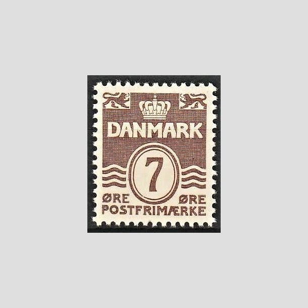 FRIMRKER DANMARK | 1940 - AFA 255 - Blgelinie - 7 re brun - Postfrisk