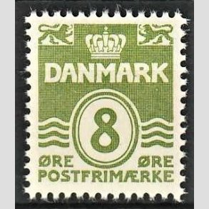 FRIMRKER DANMARK | 1940 - AFA 256 - Blgelinie - 8 re grn - Postfrisk