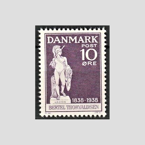 FRIMRKER DANMARK | 1938 - AFA 250 - Bertel Thorvaldsen - 10 re violet - Postfrisk