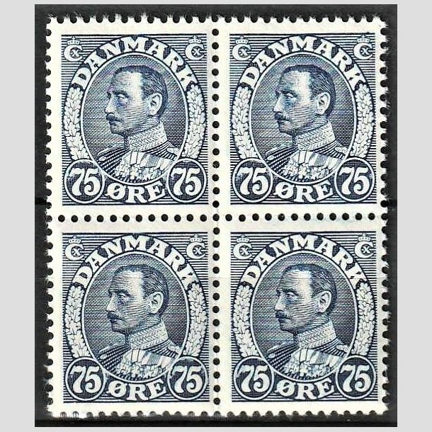 FRIMRKER DANMARK | 1941 - AFA 269 - Chr. X - 75 re mrkbl i 4-blok - Postfrisk