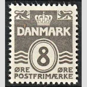 FRIMRKER DANMARK | 1937-40 - AFA 201a - Blgelinie - 8 re gr type II - Postfrisk
