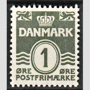 FRIMRKER DANMARK | 1937-40 - AFA 196a - Blgelinie - 1 re grnsort type II - Postfrisk