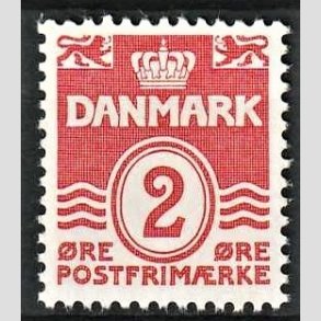 FRIMRKER DANMARK | 1937-40 - AFA 197a - Blgelinie - 2 re rd type II - Postfrisk