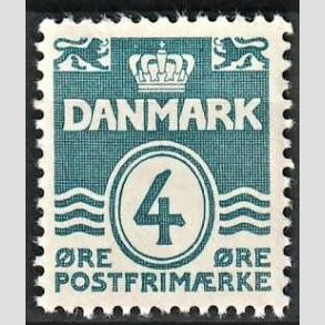 FRIMRKER DANMARK | 1937-40 - AFA 198a - Blgelinie - 4 re bl type II - Postfrisk