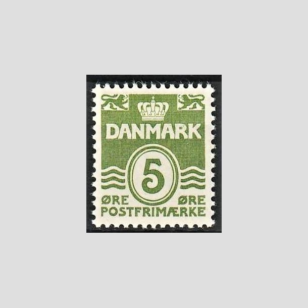 FRIMRKER DANMARK | 1937-40 - AFA 199a - Blgelinie - 5 re grn type II - Postfrisk