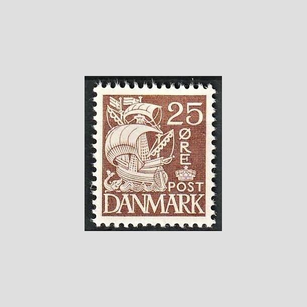 FRIMRKER DANMARK | 1937-40 - AFA 214a - Karavel 25 re brun Type II - Postfrisk