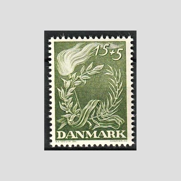 FRIMRKER DANMARK | 1947 - AFA 299 - Modstandsbevgelsen - 15 + 5 re grn - Postfrisk