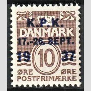 FRIMRKER DANMARK | 1937 - AFA 243 - K.P.K - 10 re brun - Postfrisk