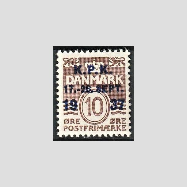 FRIMRKER DANMARK | 1937 - AFA 243 - K.P.K - 10 re brun - Postfrisk
