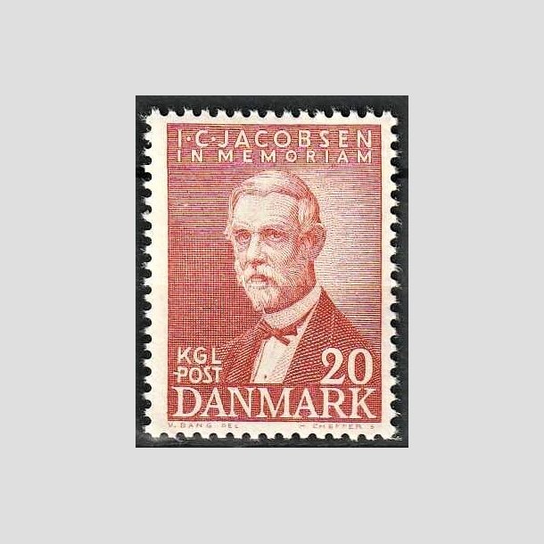 FRIMRKER DANMARK | 1947 - AFA 305 - I. C. Jacobsen - 20 re brunrd - Postfrisk