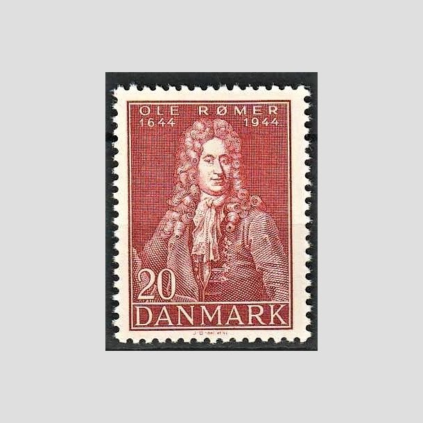 FRIMRKER DANMARK | 1944 - AFA 288 - Ole Rmer - 20 re brunrd - Postfrisk