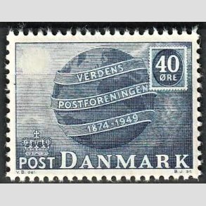 FRIMRKER DANMARK | 1949 - AFA 316 - Verdenspostforeningen 75 r. - 40 re bl - Postfrisk