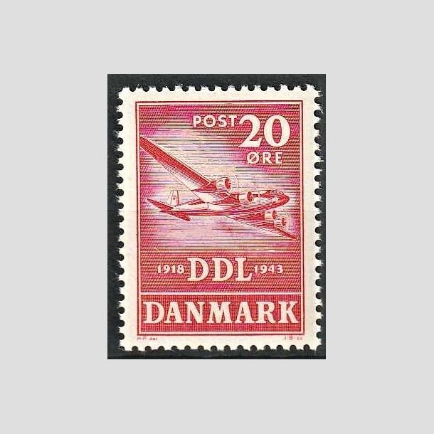 FRIMRKER DANMARK | 1943 - AFA 282 - Det danske luftfartsselskab 25 r. - 20 re rd - Postfrisk