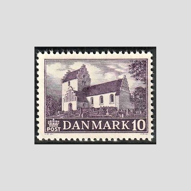 FRIMRKER DANMARK | 1944 - AFA 285 - Landsbykirker - 10 re violet - Postfrisk