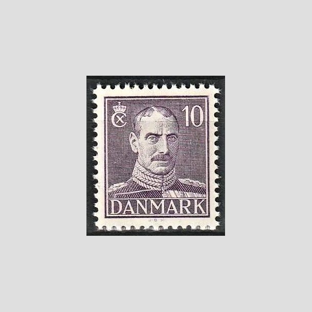 FRIMRKER DANMARK | 1942-44 - AFA 274 - Chr. X, Ny tegning - 10 re violet - Postfrisk