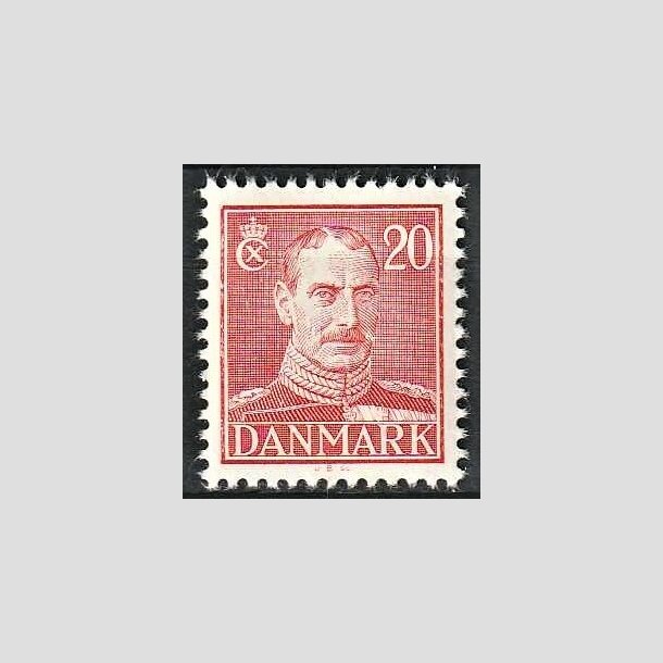 FRIMRKER DANMARK | 1942-44 - AFA 276 - Chr. X, Ny tegning - 20 re rd - Postfrisk