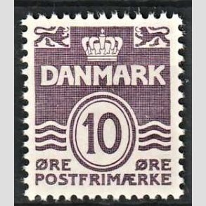 FRIMRKER DANMARK | 1938 - AFA 248 - Blgelinie - 10 re violet type II - Postfrisk