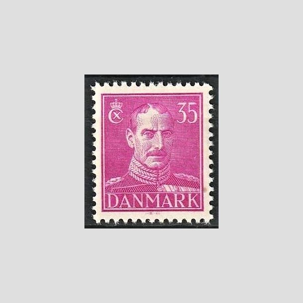 FRIMRKER DANMARK | 1942-44 - AFA 279a - Chr. X, Ny tegning - 35 re anilinrdlilla - Postfrisk