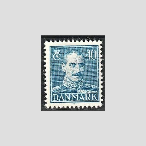 FRIMRKER DANMARK | 1942-44 - AFA 280 - Chr. X, Ny tegning - 40 re bl - Postfrisk