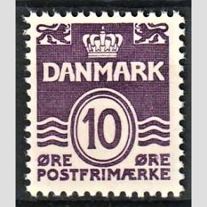 FRIMRKER DANMARK | 1938 - AFA 248a - Blgelinie - 10 re mrkviolet type I - Postfrisk