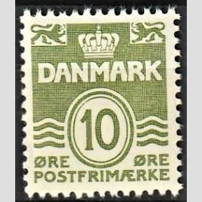 FRIMRKER DANMARK | 1950 - AFA 318 - Blgelinie- 10 re grn - Postfrisk